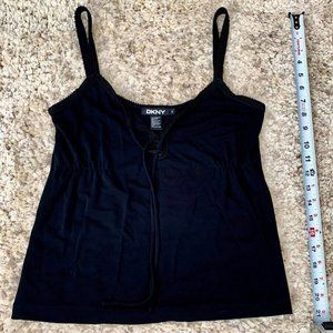 DKNY top w/ braided trim. black S